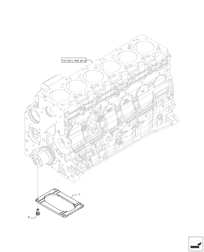 Схема запчастей Case IH F4HFP613B H005 - (10.001.AB[02]) - CYLINDER BLOCK (10) - ENGINE