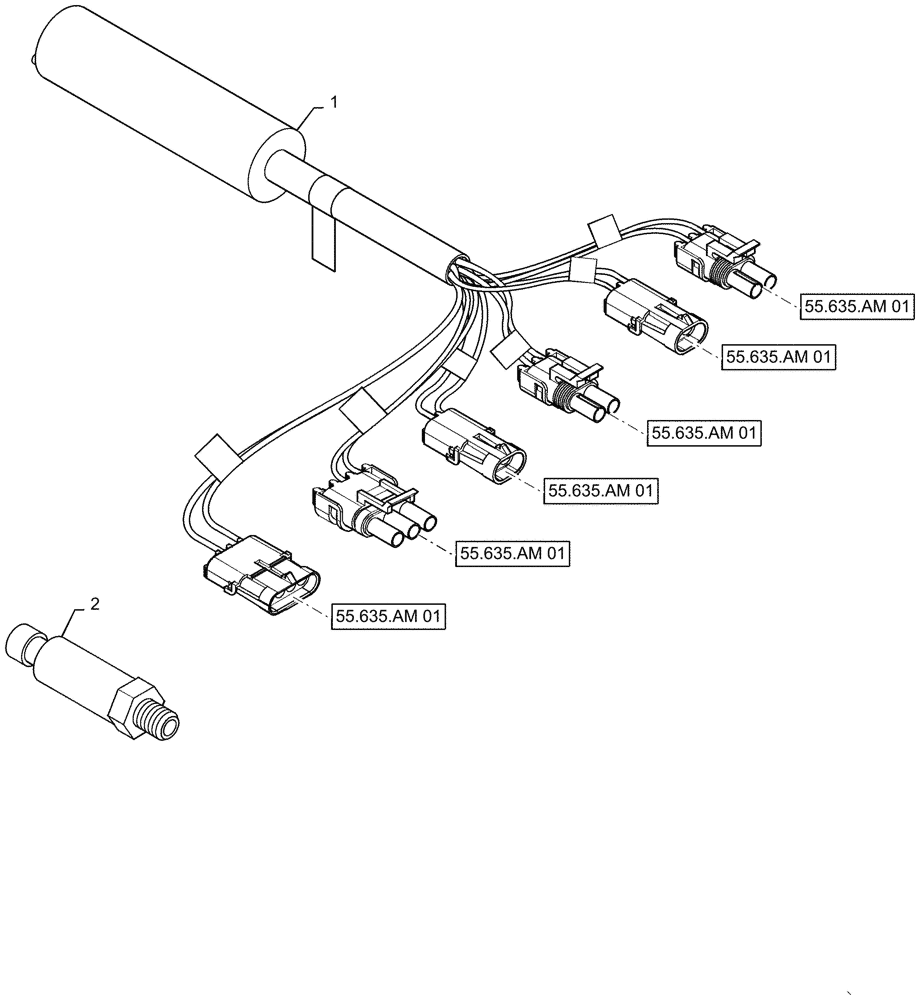 Схема запчастей Case IH PATRIOT 2250 - (55.635.AM[09]) - AIM COMMAND, BY-PASS MODULE, AND PRESSURE SENSOR (55) - ELECTRICAL SYSTEMS