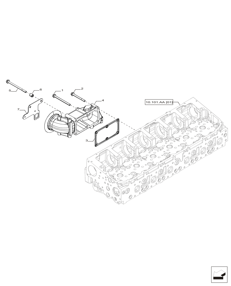 Схема запчастей Case IH F2CFP614A H001 - (10.254.AM) - INTAKE & EXHAUST MANIFOLD (10) - ENGINE