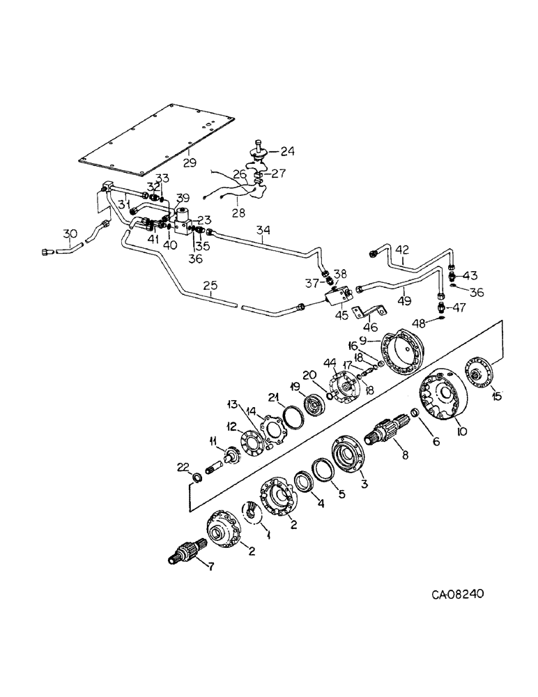 Схема запчастей Case IH 6788 - (07-28) - DRIVE TRAIN, DIFFERENTIAL LOCK, 6788 TRACTOR (04) - Drive Train