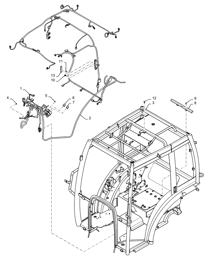 Схема запчастей Case IH FARMALL 50C - (55.510.AF[01]) - WIRE HARNESS, CAB, FARMALL 35C (55) - ELECTRICAL SYSTEMS