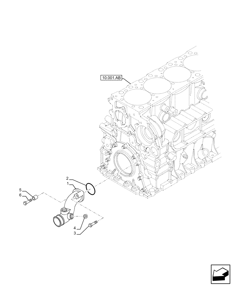 Схема запчастей Case IH F2CFE613F B041 - (10.400.AQ) - RADIATOR TO WATER PUMP HOSES (10) - ENGINE