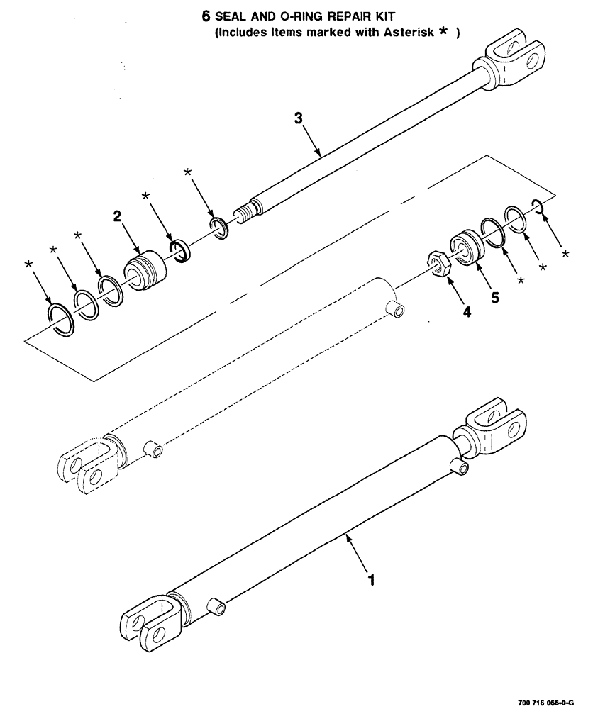 Схема запчастей Case IH RS561A - (8-024) - HYDRAULIC CYLINDER ASM.,  TAILGATE, WITHOUT MESH WRAP, 700716066 COMPLETE (07) - HYDRAULICS