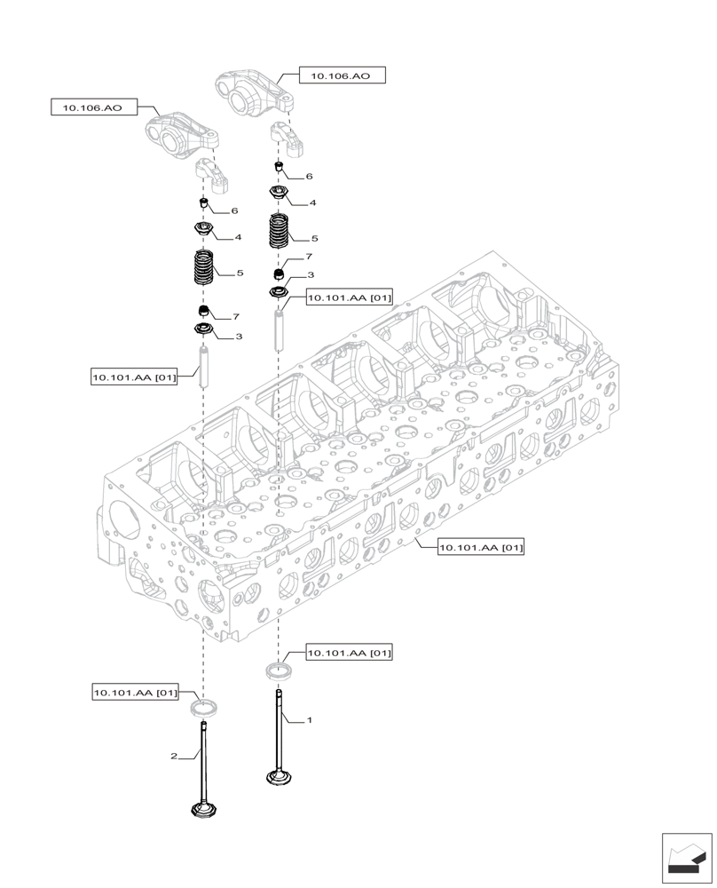 Схема запчастей Case IH F2CFP613A H001 - (10.101.AM) - VALVE (10) - ENGINE