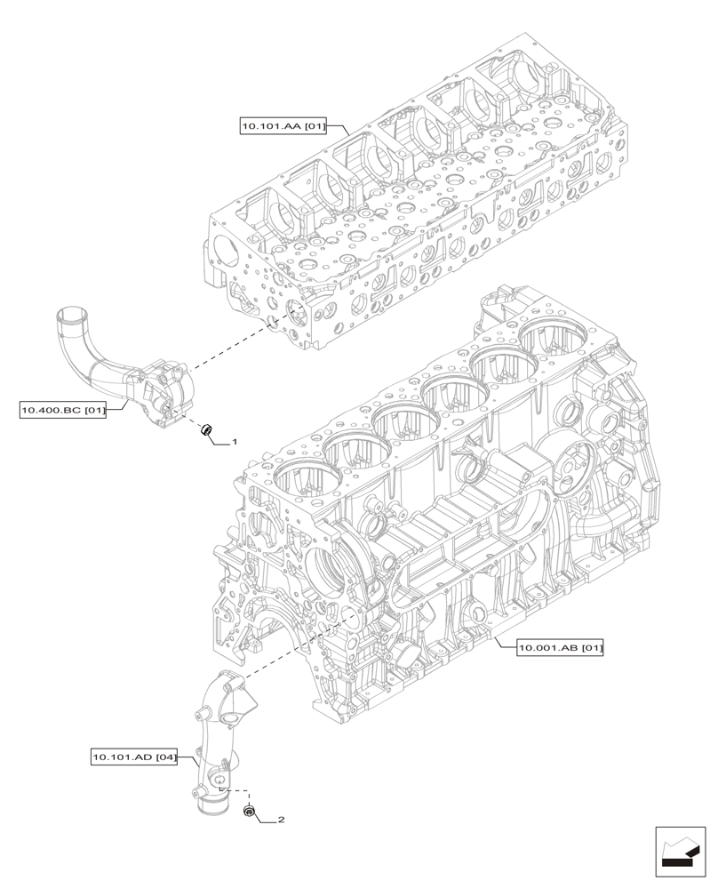 Схема запчастей Case IH F2CFP614A H001 - (10.101.AD[05]) - EXPANSION PLUG (10) - ENGINE