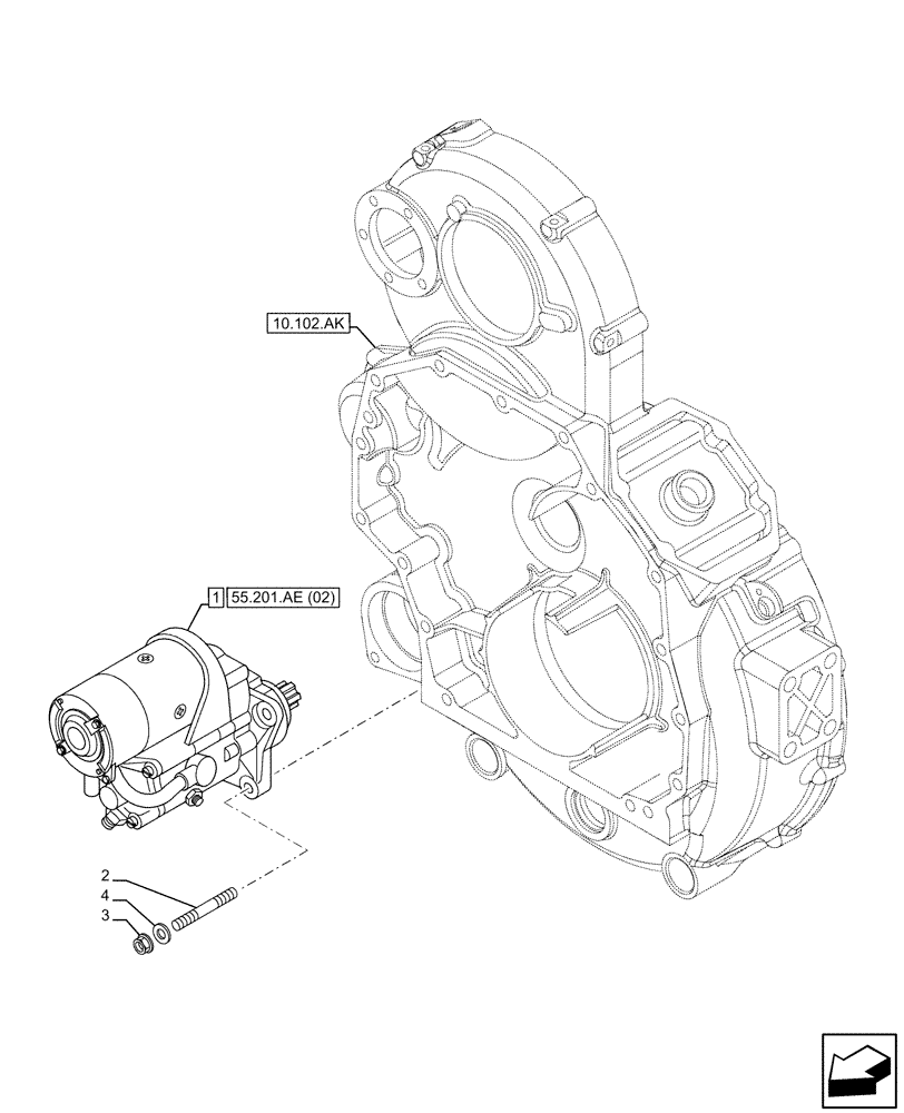 Схема запчастей Case IH F2CFE613E B043 - (55.201.AE[01]) - STARTER MOTOR (55) - ELECTRICAL SYSTEMS