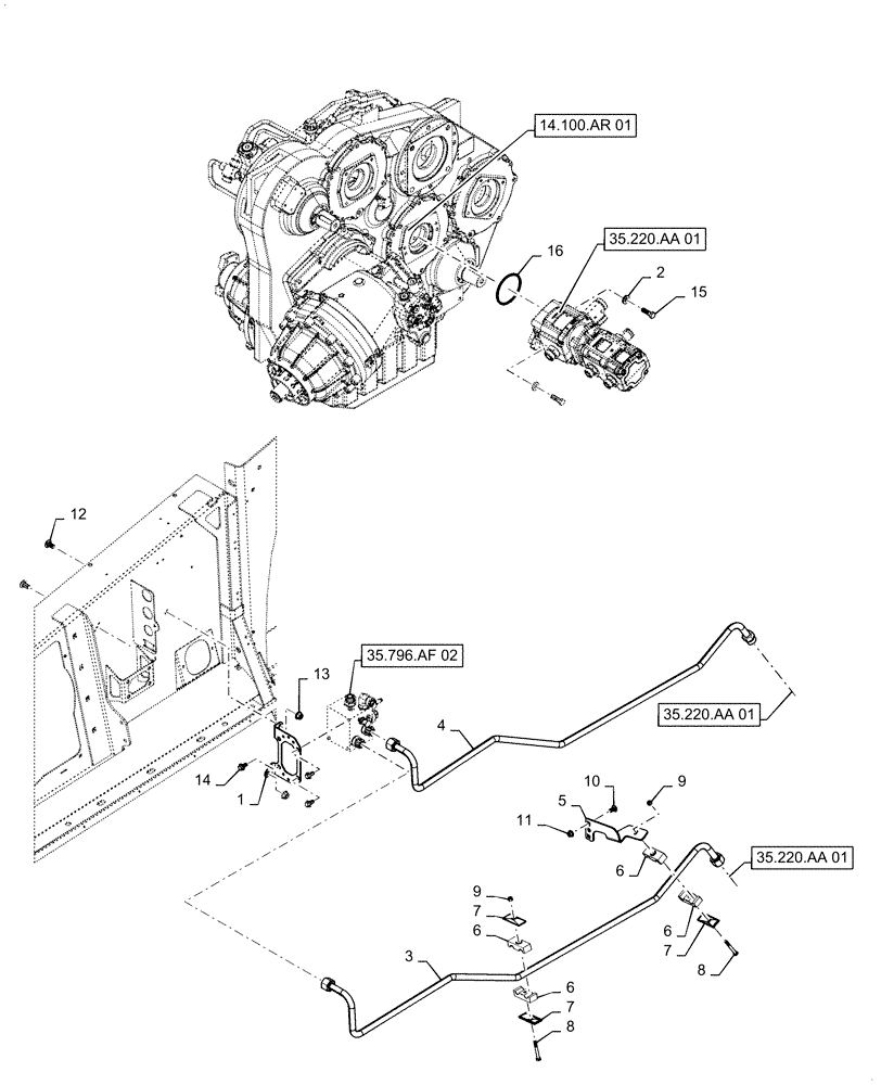 Схема запчастей Case IH 7240 - (35.796.AF[01]) - HYDRAULIC VALVE, CHAFF SPREADER (35) - HYDRAULIC SYSTEMS