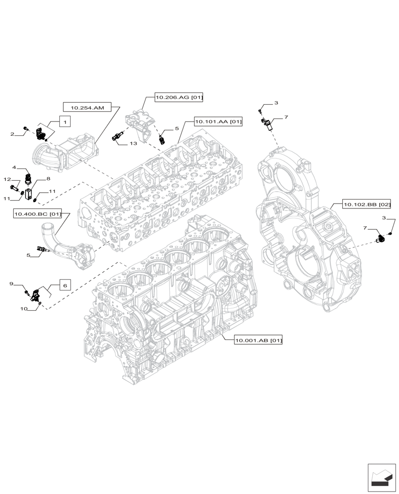 Схема запчастей Case IH F2CFP613A H001 - (55.000.AA[01]) - SENSOR (55) - ELECTRICAL SYSTEMS