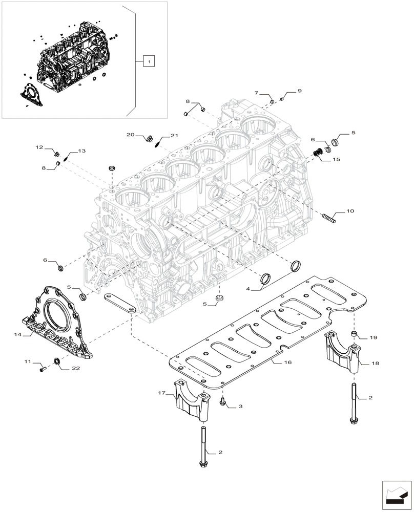 Схема запчастей Case IH F2CFP613A H001 - (10.001.AB[01]) - CYLINDER BLOCK (10) - ENGINE