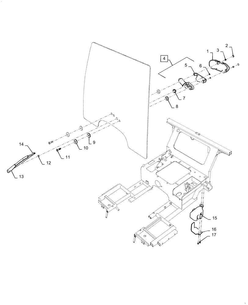 Схема запчастей Case IH FARMALL 40C - (55.518.AZ) - MOTOR AND WIPER ARM (55) - ELECTRICAL SYSTEMS