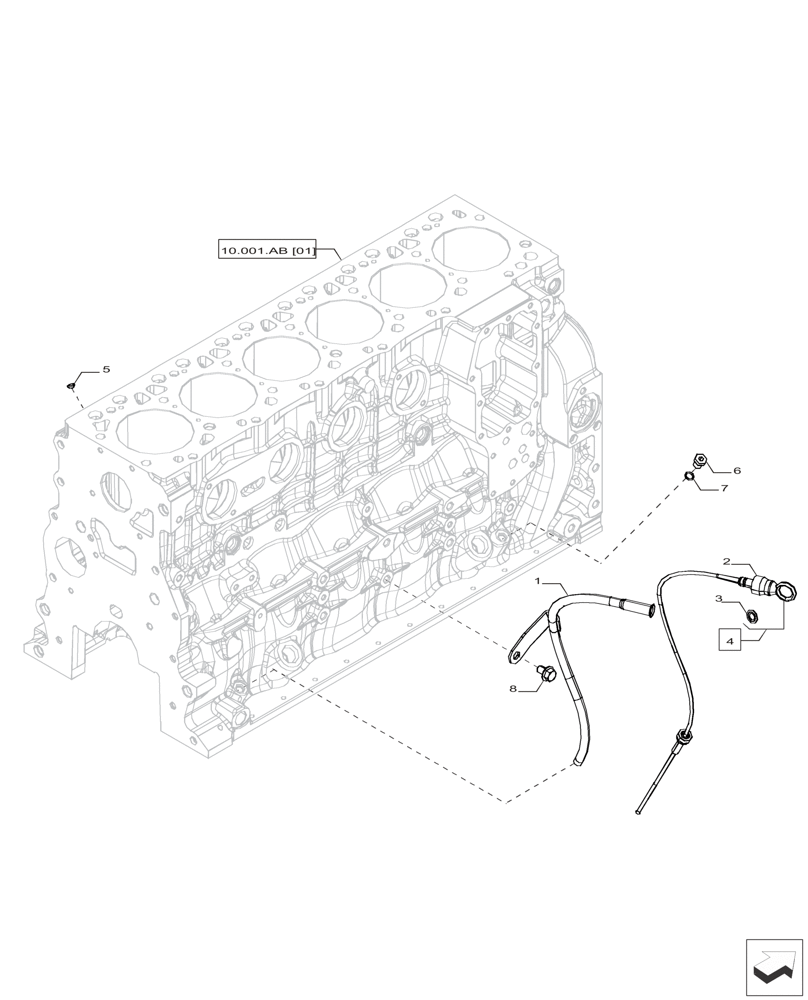 Схема запчастей Case IH F4HFP613B H005 - (10.304.AS[02]) - DIPSTICK (10) - ENGINE