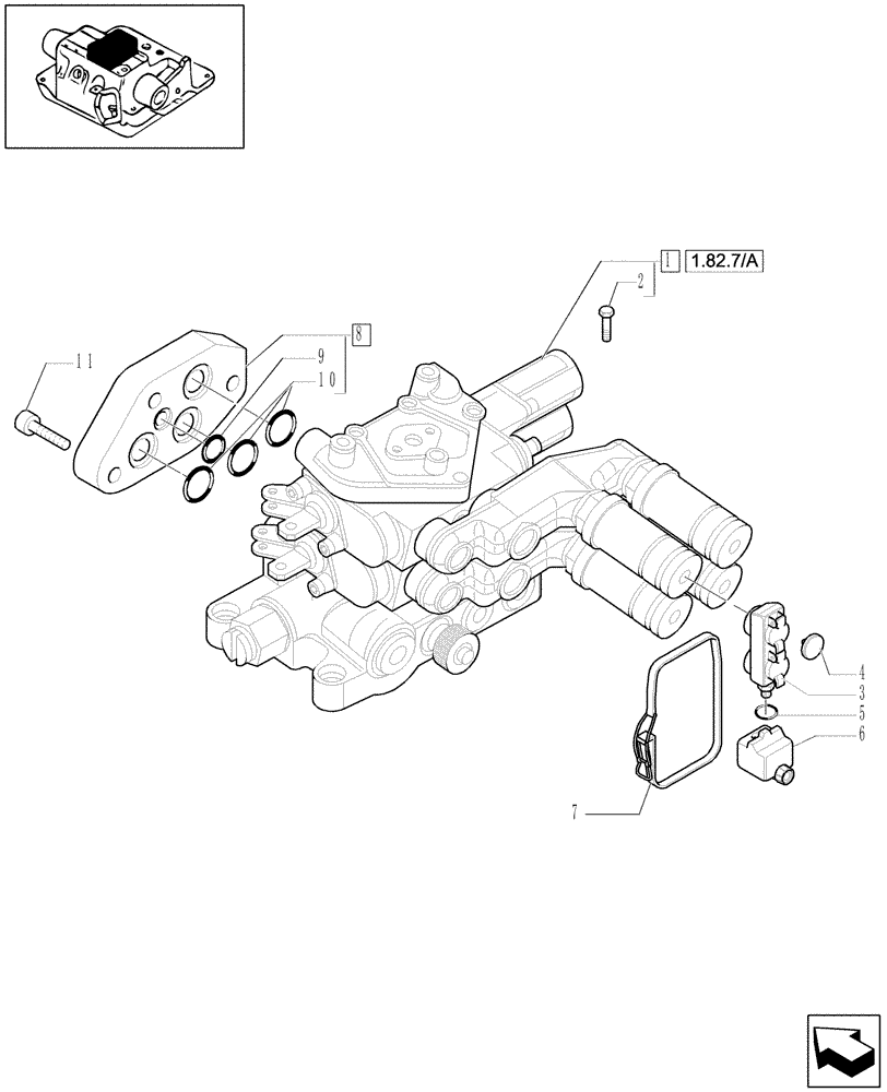 Схема запчастей Case IH MXU115 - (1.82.7) - 2 REAR CONTROL VALVES AND RELATED PARTS (07) - HYDRAULIC SYSTEM