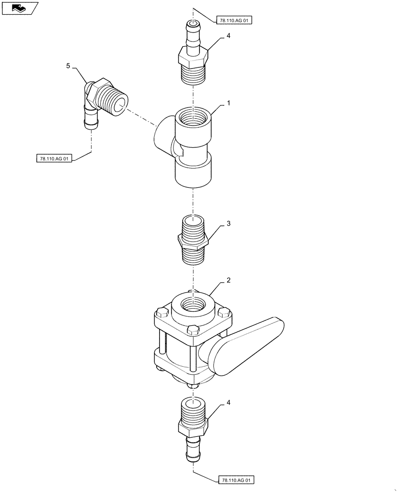 Схема запчастей Case IH PATRIOT 2250 - (78.110.AG[04]) - EDUCTOR RINSE VALVE (78) - SPRAYING