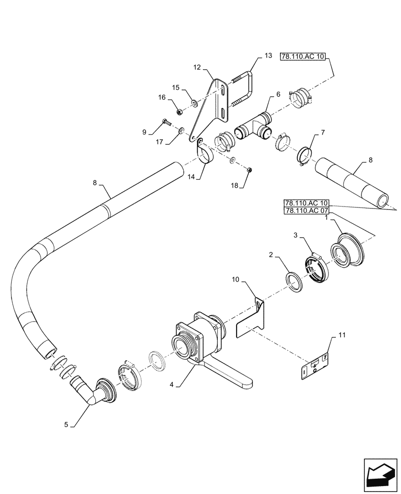 Схема запчастей Case IH PATRIOT 2250 - (78.110.AC[06]) - SUCTION FILL, 3" PLUMBING (78) - SPRAYING