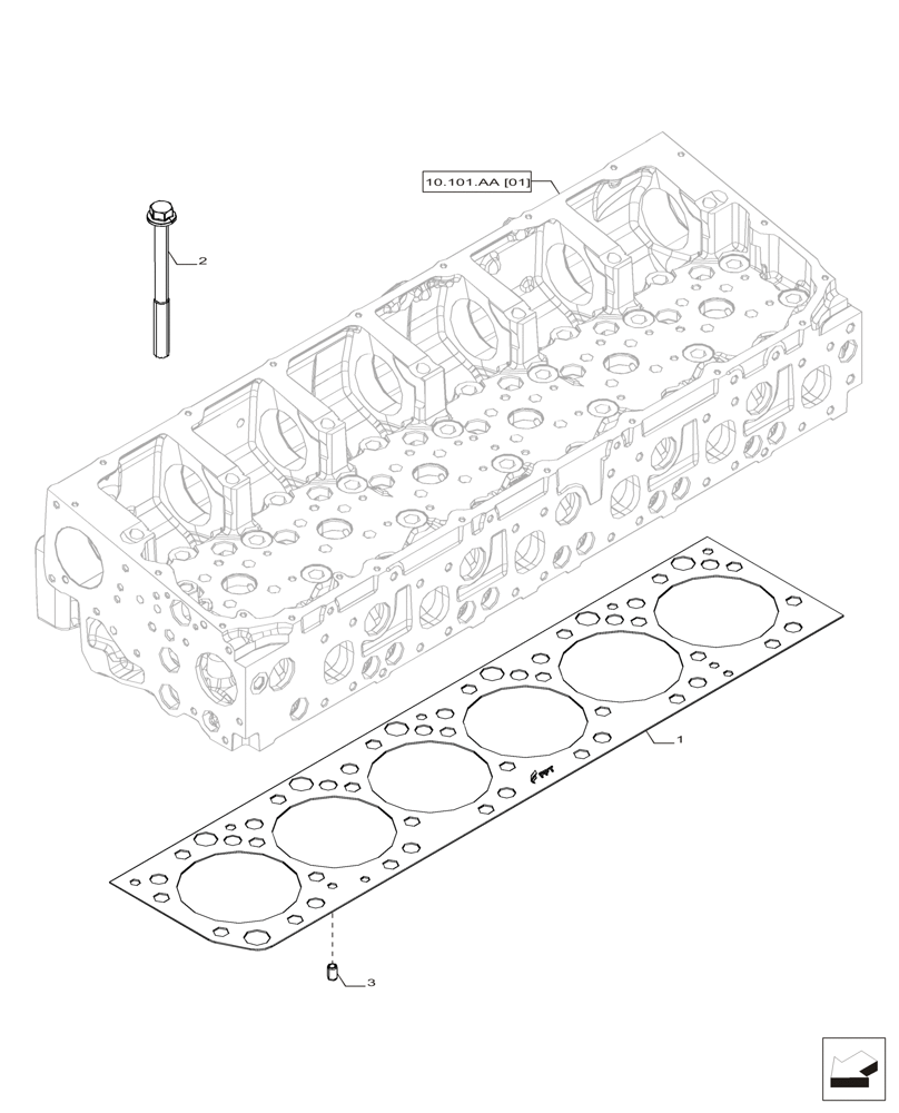 Схема запчастей Case IH F2CFP613A H001 - (10.101.AA[02]) - CYLINDER HEAD & RELATED PARTS (10) - ENGINE