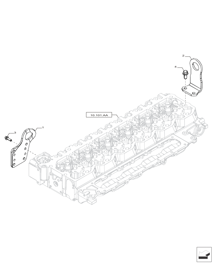 Схема запчастей Case IH F4HFP613A H001 - (10.001.AK) - ENGINE MOUNT (10) - ENGINE