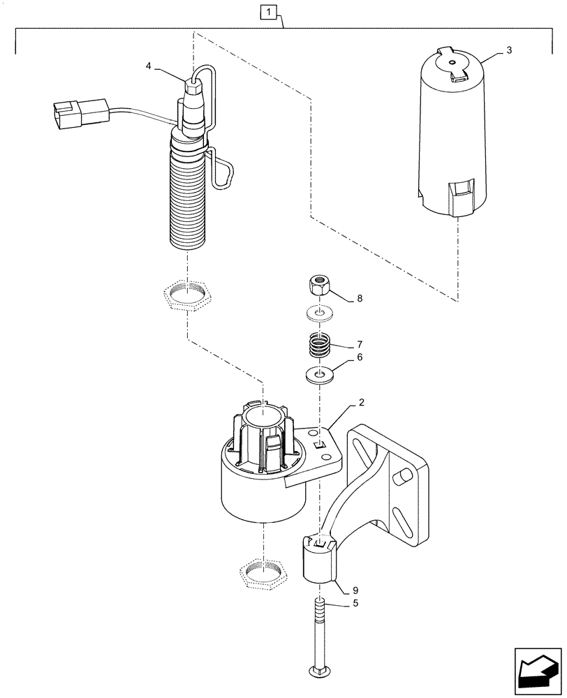 Схема запчастей Case IH PATRIOT 2250 - (55.515.AL[01]) - SENSOR, ULTRASONIC ASSEMBLY, CENTER SENSOR, 4 PIN (55) - ELECTRICAL SYSTEMS