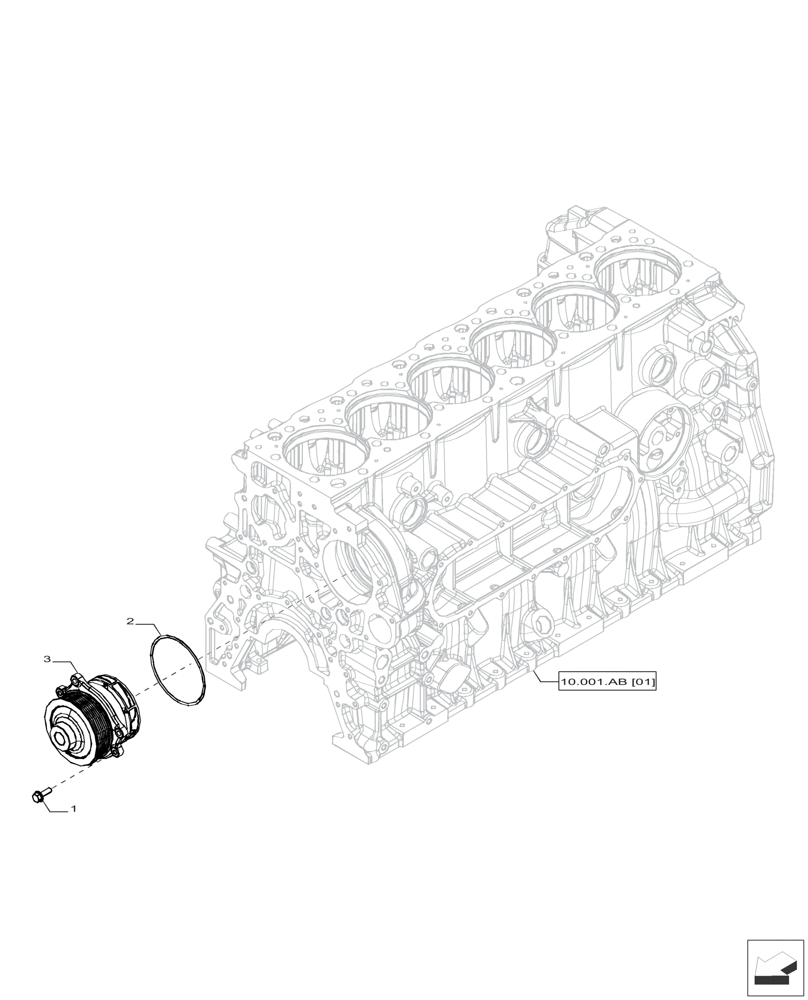 Схема запчастей Case IH F2CFP613A H001 - (10.400.BB) - WATER PUMP (10) - ENGINE