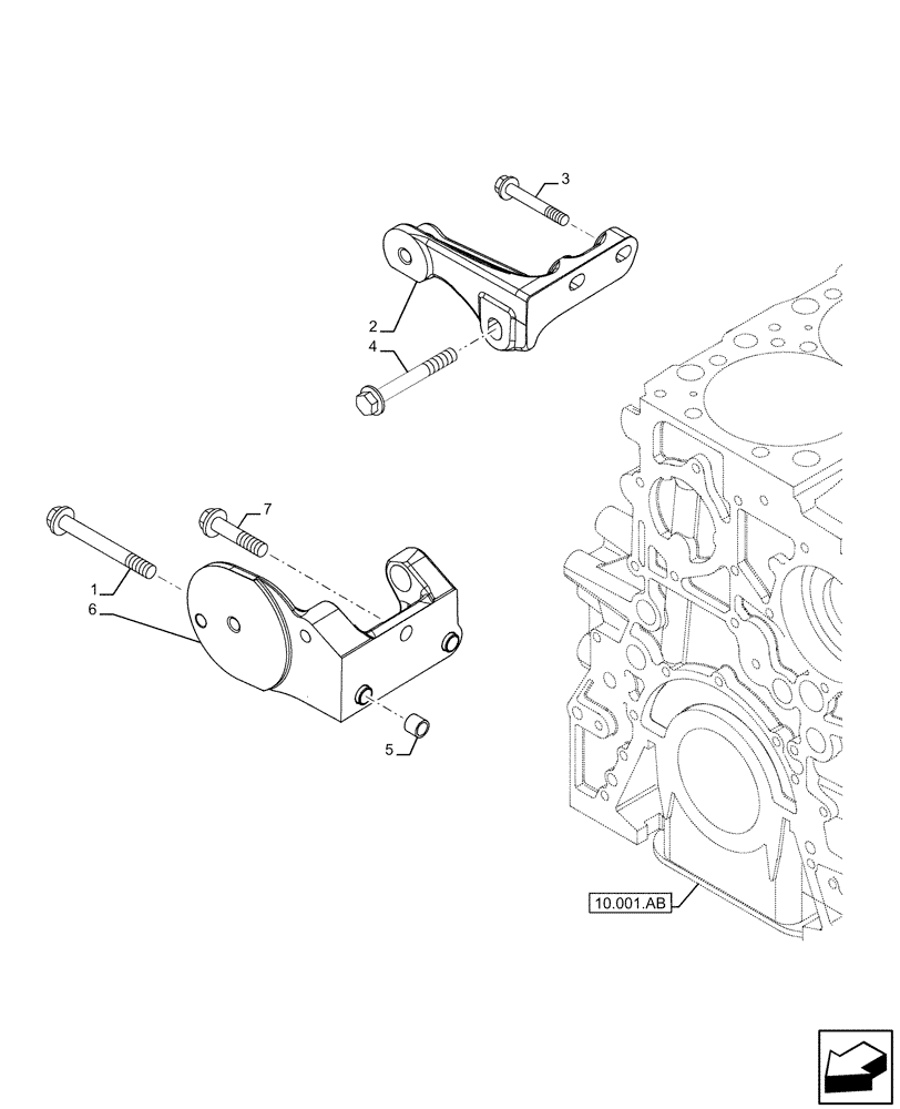 Схема запчастей Case IH F2CFE613F B003 - (55.301.AB) - ALTERNATOR, SUPPORT (55) - ELECTRICAL SYSTEMS