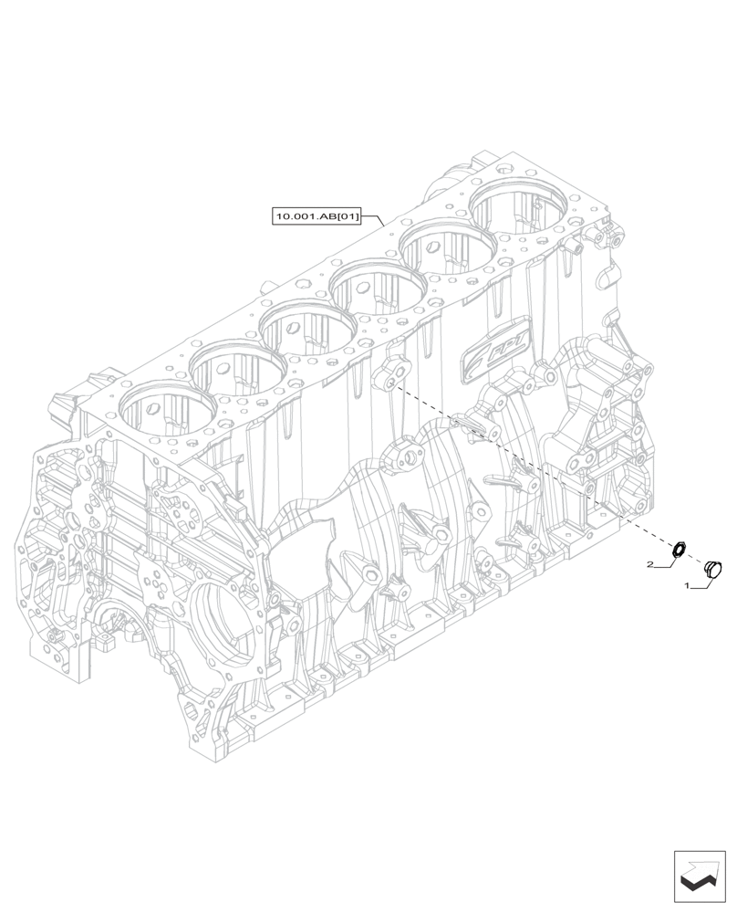 Схема запчастей Case IH F2CFP613C H006 - (10.101.AD[07]) - EXPANSION PLUG (10) - ENGINE