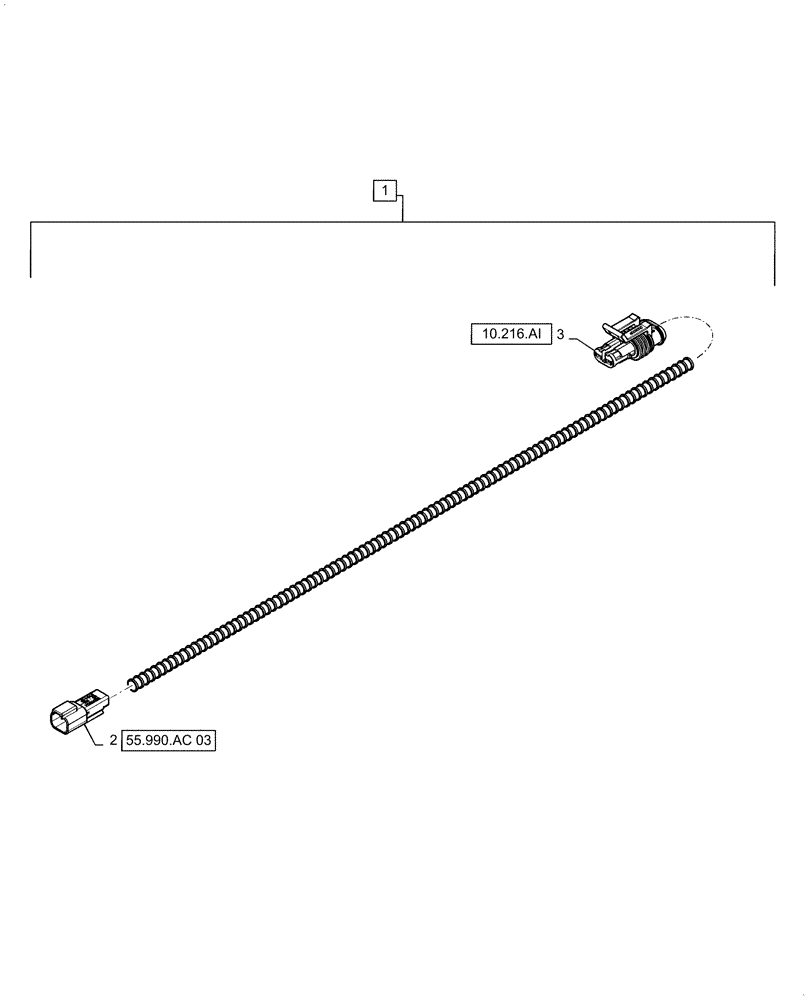 Схема запчастей Case IH 6140 - (55.990.AC[05]) - WIRE HARNESS, FUEL GAUGE SENSOR (55) - ELECTRICAL SYSTEMS