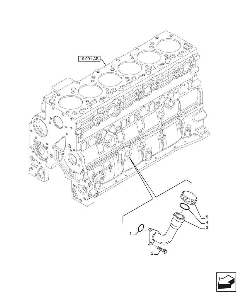 Схема запчастей Case IH F3HFE613F B007 - (10.304.AJ) - OIL, FILLER (10) - ENGINE