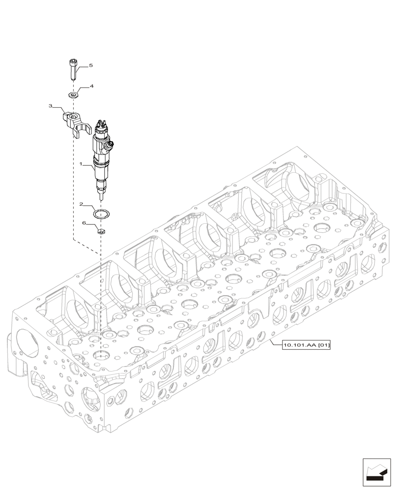 Схема запчастей Case IH F2CFP613A H001 - (10.218.AF) - FUEL INJECTOR (10) - ENGINE