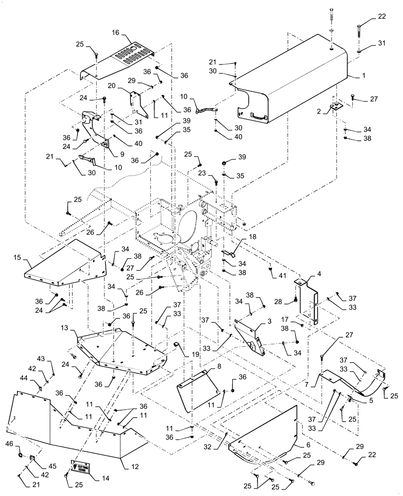 Схема запчастей Case IH DC92F - (08.02/01) - SHIELDING, LH (08) - SHEET METAL