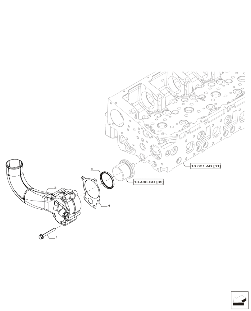 Схема запчастей Case IH F2CFP613A H001 - (10.400.BC[01]) - THERMOSTAT (10) - ENGINE