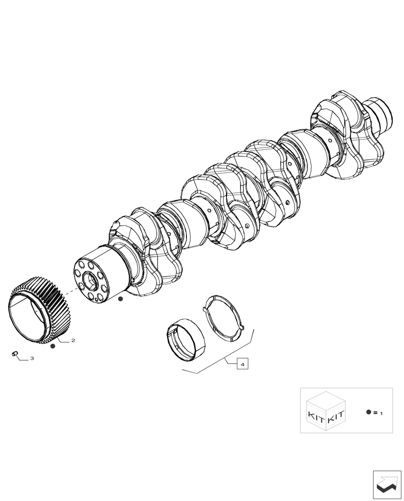 Схема запчастей Case IH F2CFP614A H001 - (10.103.AA) - CRANKSHAFT (10) - ENGINE