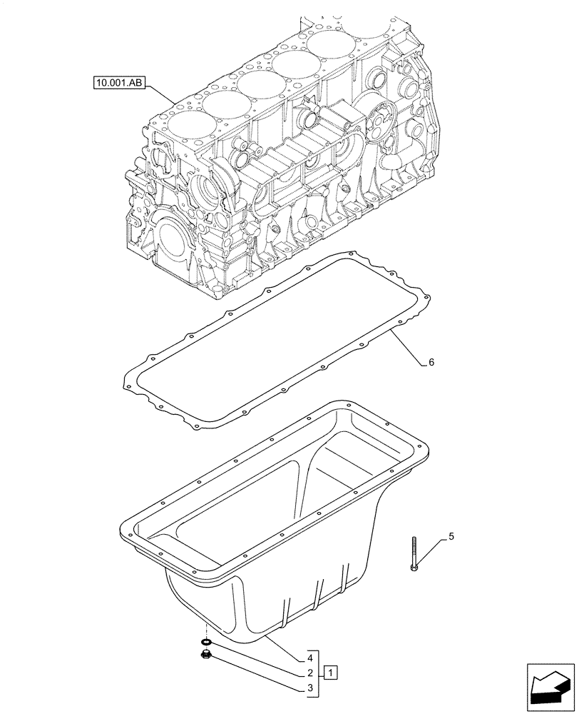 Схема запчастей Case IH F3JFE613B B006 - (10.102.AP) - ENGINE OIL PAN (10) - ENGINE