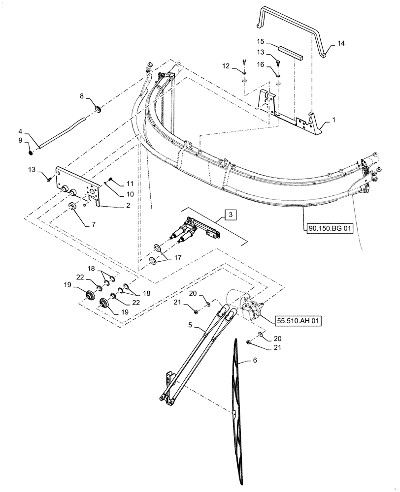 Схема запчастей Case IH 5140 - (55.518.AW) - WIPER (55) - ELECTRICAL SYSTEMS