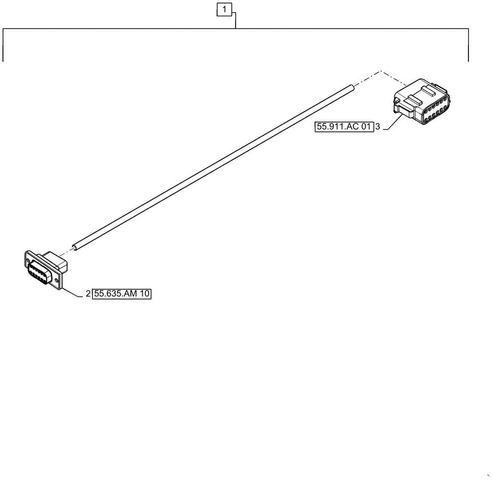 Схема запчастей Case IH PATRIOT 2250 - (55.911.AB[03]) - AIM COMMAND PRO TO GPS HARNESS (55) - ELECTRICAL SYSTEMS