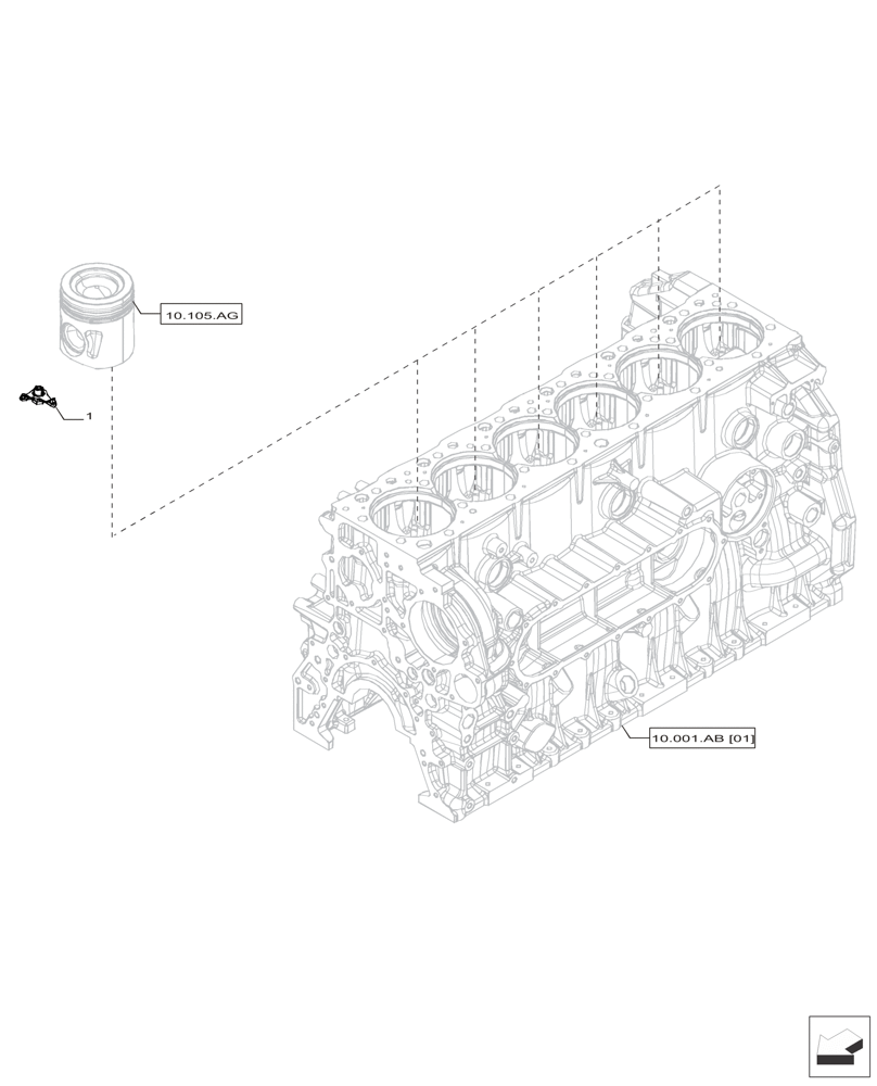 Схема запчастей Case IH F2CFP613A H001 - (10.304.AR) - PISTON COOLING NOZZLE (10) - ENGINE