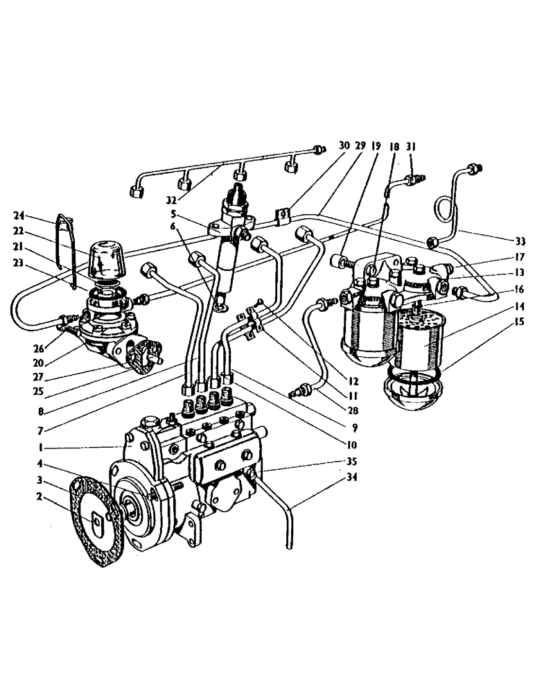 Схема запчастей Case IH 1200 - (012) - INJECTION PUMP AND FUEL SYSTEM (01) - ENGINE