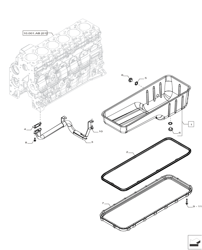 Схема запчастей Case IH F4HFP613A H001 - (10.102.AP) - ENGINE OIL PAN (10) - ENGINE