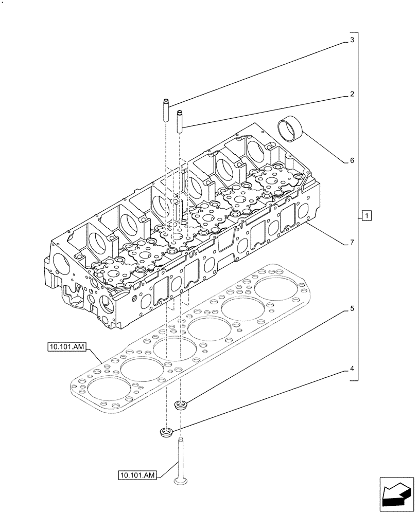 Схема запчастей Case IH F2CFE613C B041 - (10.101.AA) - CYLINDER HEAD (10) - ENGINE