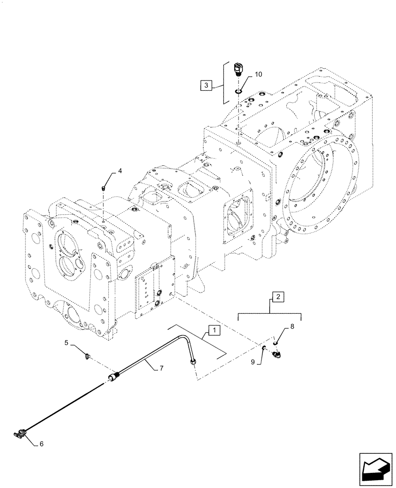 Схема запчастей Case IH MAGNUM 340 - (21.113.AF[01]) - VAR - 429330, 429331, 429332, 429333 - POWERSHIFT, DIPSTICK AND BREATHER (21) - TRANSMISSION