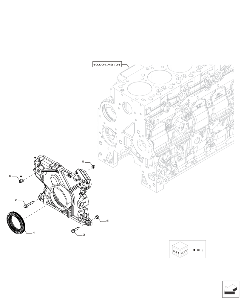 Схема запчастей Case IH F4HFP613B H005 - (10.101.AK) - FRONT ENGINE COVER (10) - ENGINE