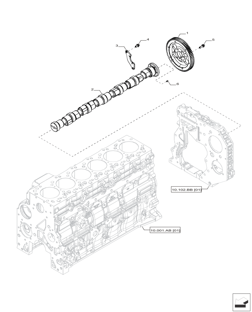 Схема запчастей Case IH F4HFP613A H001 - (10.103.AD) - CRANKSHAFT, GEAR (10) - ENGINE