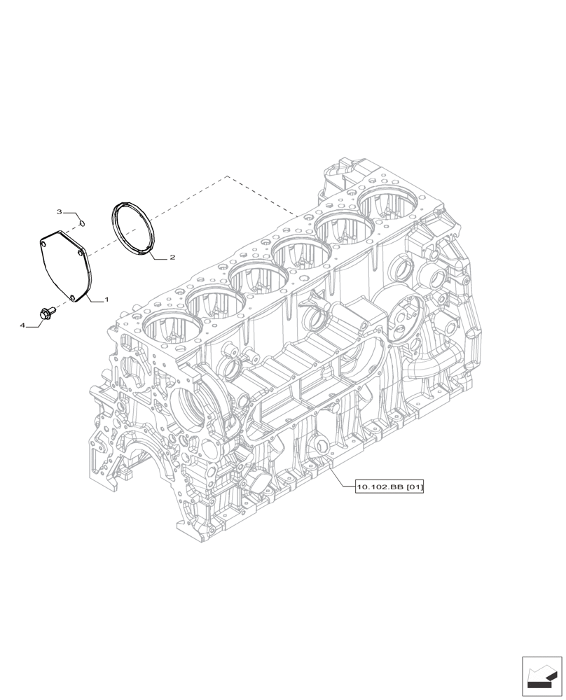 Схема запчастей Case IH F2CFP613A H001 - (10.102.BB[01]) - HOUSING & COVERS (10) - ENGINE