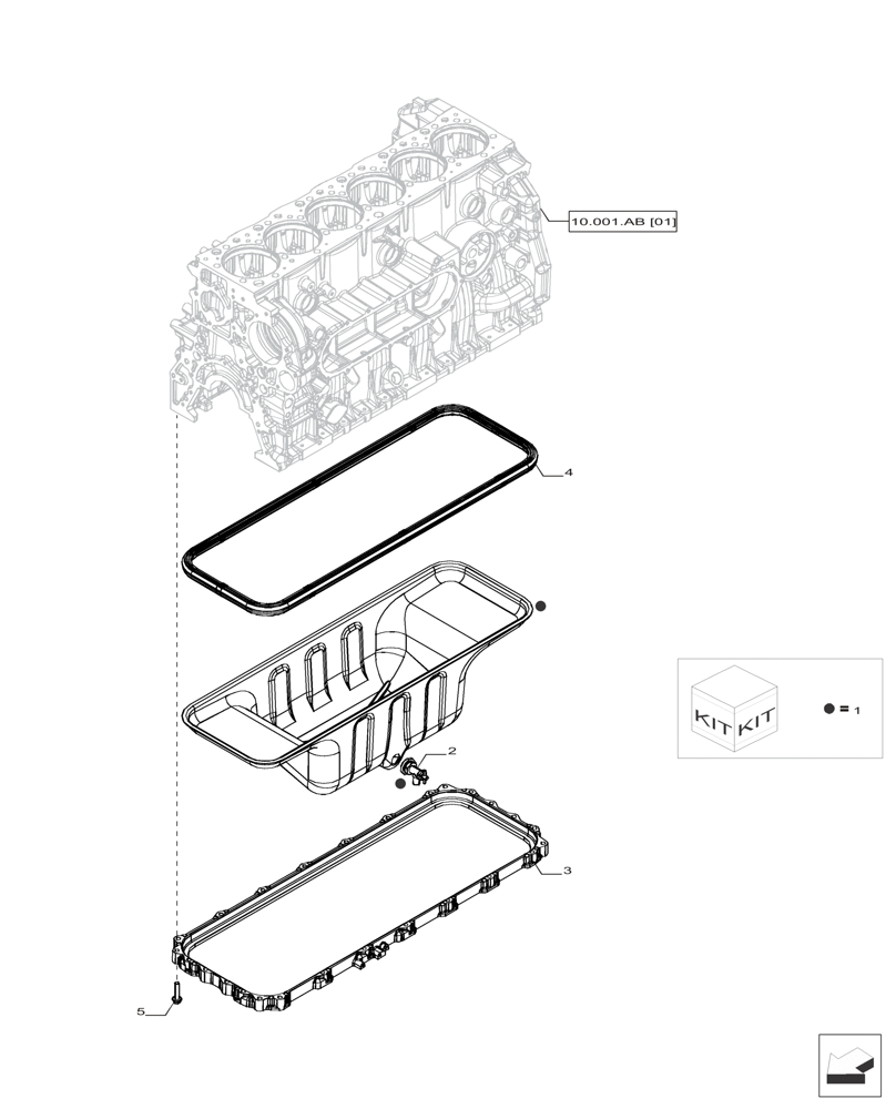 Схема запчастей Case IH F2CFP613A H001 - (10.102.AP) - ENGINE OIL PAN (10) - ENGINE