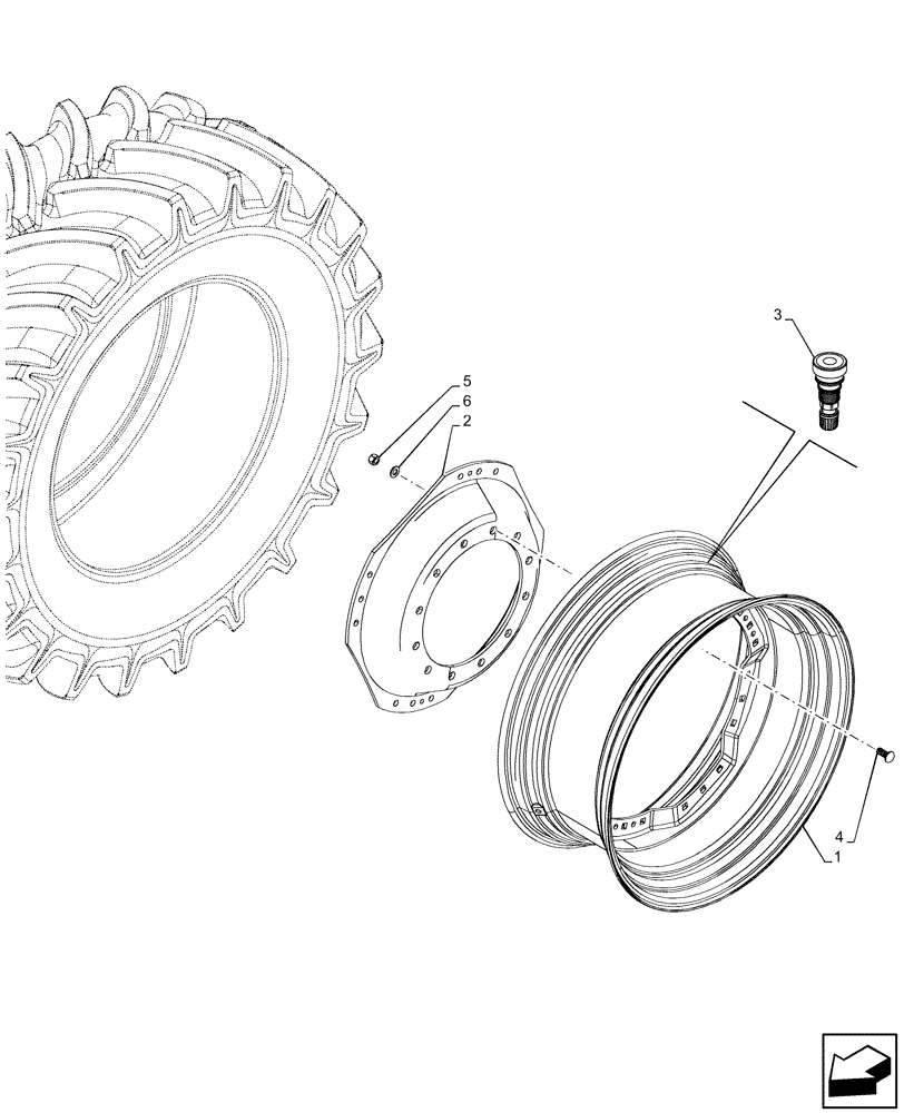 Схема запчастей Case IH OPTUM 270 CVT - (44.511.050) - VAR - 8801804 - FRONT, WHEEL (DWW15LX34) (44) - WHEELS