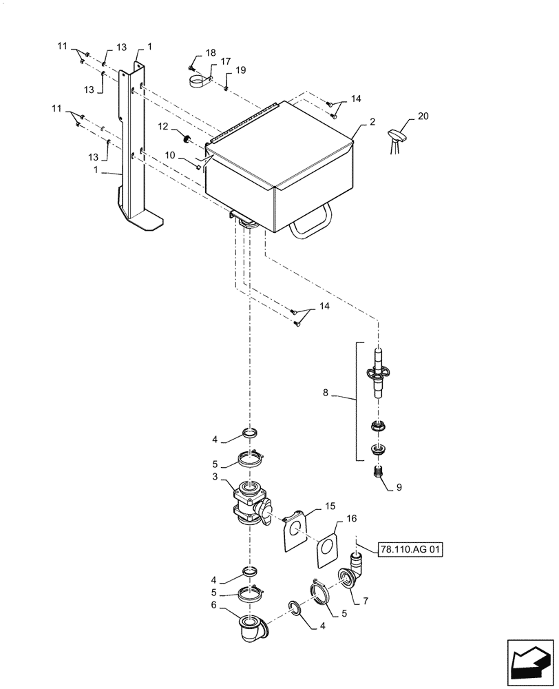 Схема запчастей Case IH PATRIOT 2250 - (78.110.AG[03]) - CHEMICAL EDUCTOR TANK (78) - SPRAYING