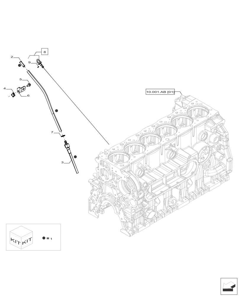 Схема запчастей Case IH F2CFP614A H001 - (10.304.AS) - DIPSTICK (10) - ENGINE