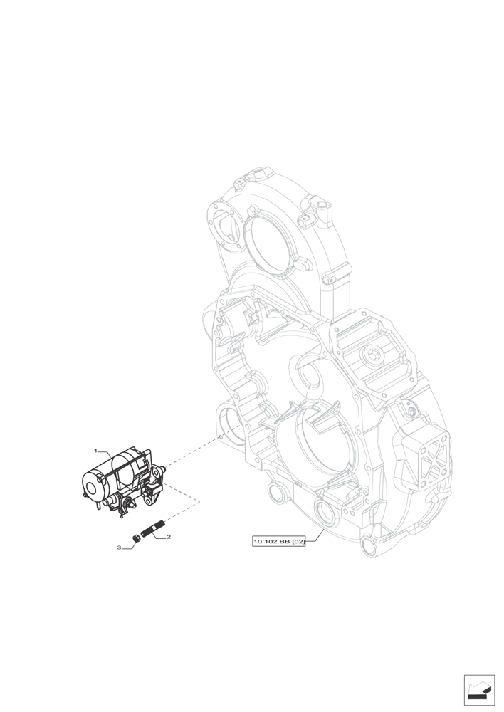 Схема запчастей Case IH F2CFP613A H001 - (55.201.AE) - STARTER MOTOR (55) - ELECTRICAL SYSTEMS