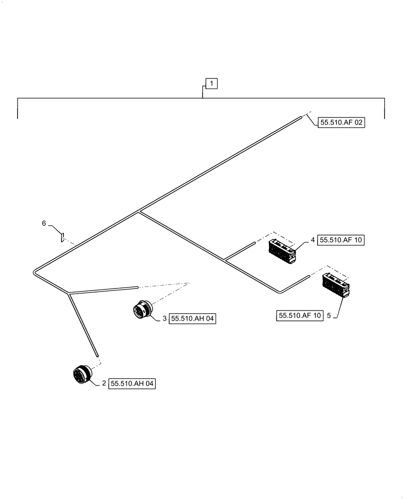 Схема запчастей Case IH 6140 - (55.510.AF[02]) - WIRE HARNESS, CAB MAIN (55) - ELECTRICAL SYSTEMS