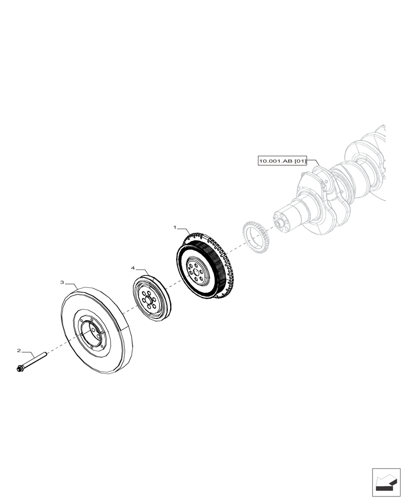 Схема запчастей Case IH F4HFP613B H005 - (10.110.AD) - CRANKSHAFT, DAMPER (10) - ENGINE