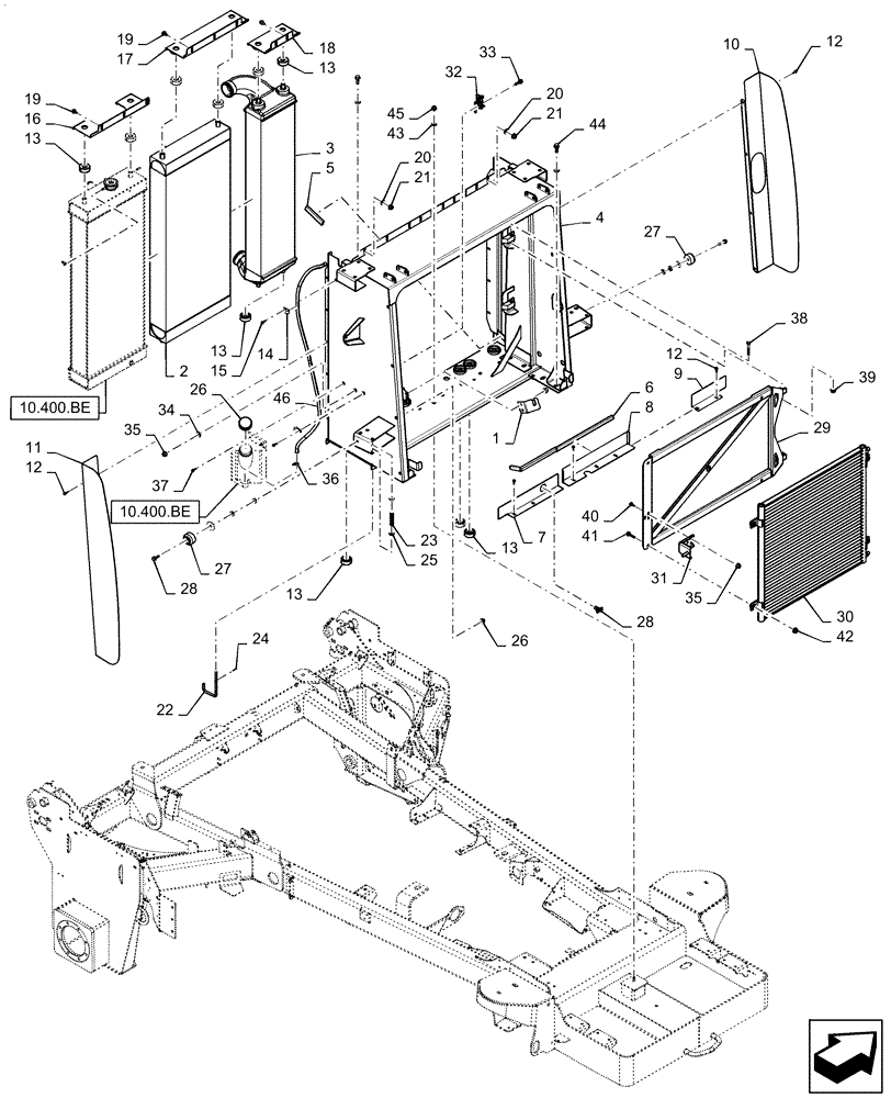 Схема запчастей Case IH WD2104 - (35.300.AB) - OIL COOLER BOX (35) - HYDRAULIC SYSTEMS