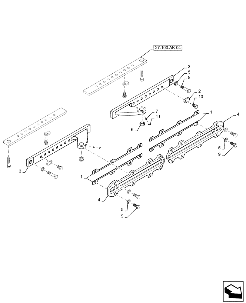 Схема запчастей Case IH PATRIOT 2250 - (25.100.AV[06]) - AXLE STOP, MANUAL ADJUST (25) - FRONT AXLE SYSTEM